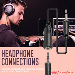 1/8-inch TRS Male to Female (Stereo) Headphone AUX Extension Cable (10ft)