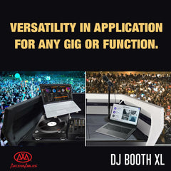 Extra Large Portable DJ Facade Booth Table with Black and White Scrims