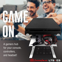 Two-Tier Adjustable DJ Laptop Stand with Clamps, White - Open Box