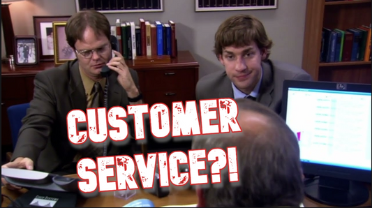 AxcessAbles Customer Service being depicted by Jim Halpert and Dwight Schrute from a scene in The Office. 