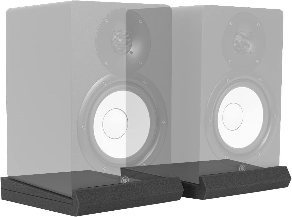 AxcessAbles Studio Speaker Isolation Pads for 6.5–8" Studio Monitors | High-Density Acoustic Foam Isolation Pads | Anti-Vibration Speaker Risers for Studio Monitors, Subwoofers & Large Speakers (2-Pack)