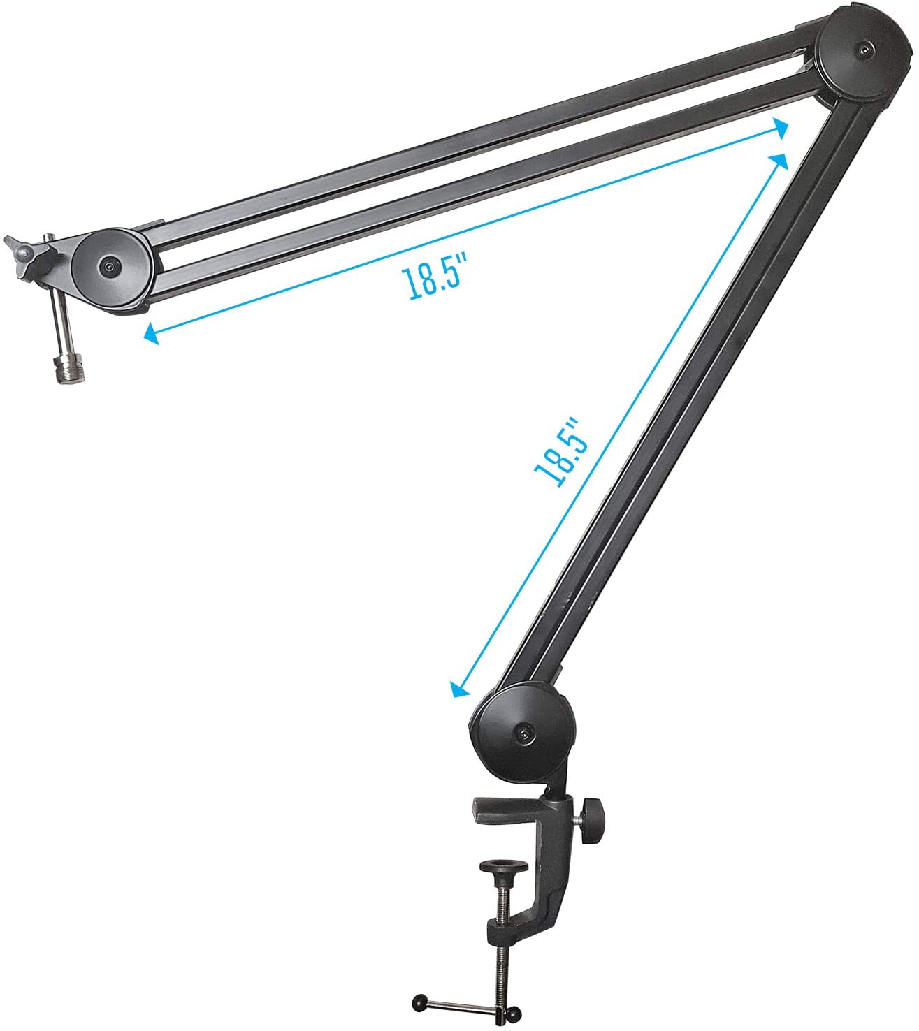 Large Heavy-Duty Desk-Mounted Microphone Boom Stand with 3.3ft Extension and 6ft XLR Cable | 5LB Capacity | Podcast Boom for Large Condenser Mic | Desktop Boom Mic Stand (MBAL) - Open Box