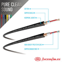 AxcessAbles 1/4-inch (6.35mm) TS to 1/4-inch (6.35mm) TS Unbalanced Mono Multi-Color Patch Cables 6 Pack Outboard Gear & Patchbay Studio Cables External Effects Digital Analog Effects (1.5ft) - Open Box