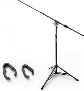 Heavy Duty Studio Overhead Mic Boom Stand with Weighted Tripod Base
