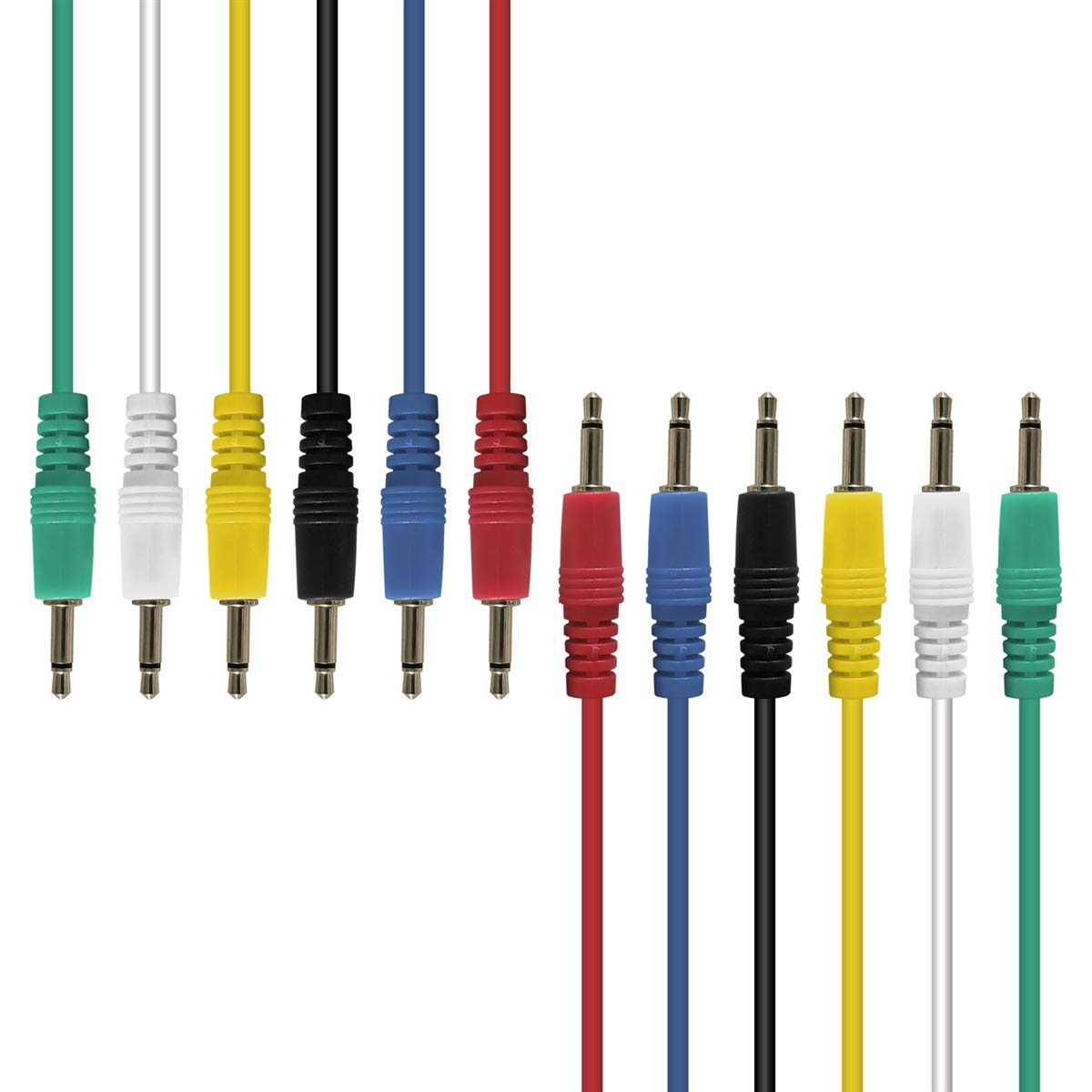 AxcessAbles 1/8-inch (3.5mm) TRS to 1/8-inch (3.5mm) TRS Balanced Minijack Stereo Patch Cables 6-Pack (1.5ft) Mobile Devices Outboard & Patchbay Studio External Digital Analog Effects - Open Box