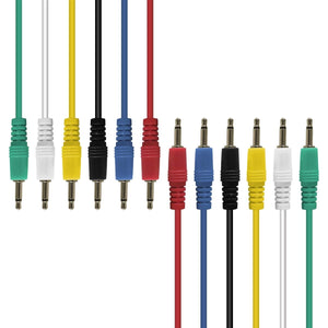 AxcessAbles 1/8 inch (3.5mm) TS to 1/8 inch (3.5mm) TS Unbalanced Mono Patch Cables |3.5mm TS Aux Cords 6 Pack (3ft)