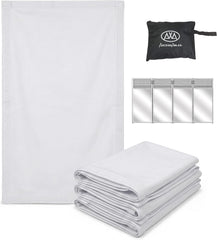 AxcessAbles ES-01 Replacement Scrim Set of 4 for DJ Facade Booth,Stretch Fabric Covers, Velcro-Attached Washable Scrims for Professional DJ Booth Setup (white)