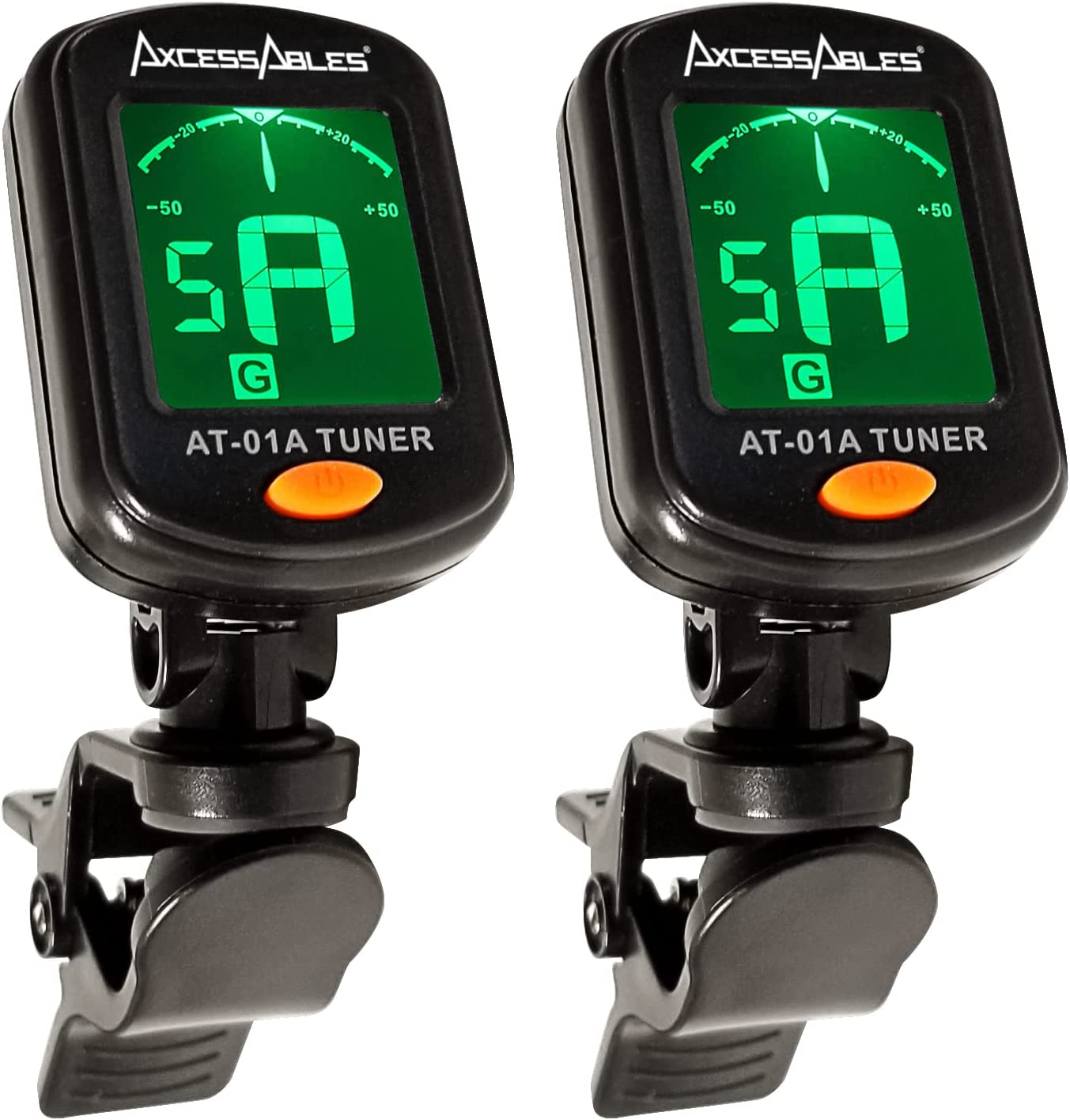 Clip-on Chromatic Instrument Tuner for Ukulele, Guitar, Bass, Violin