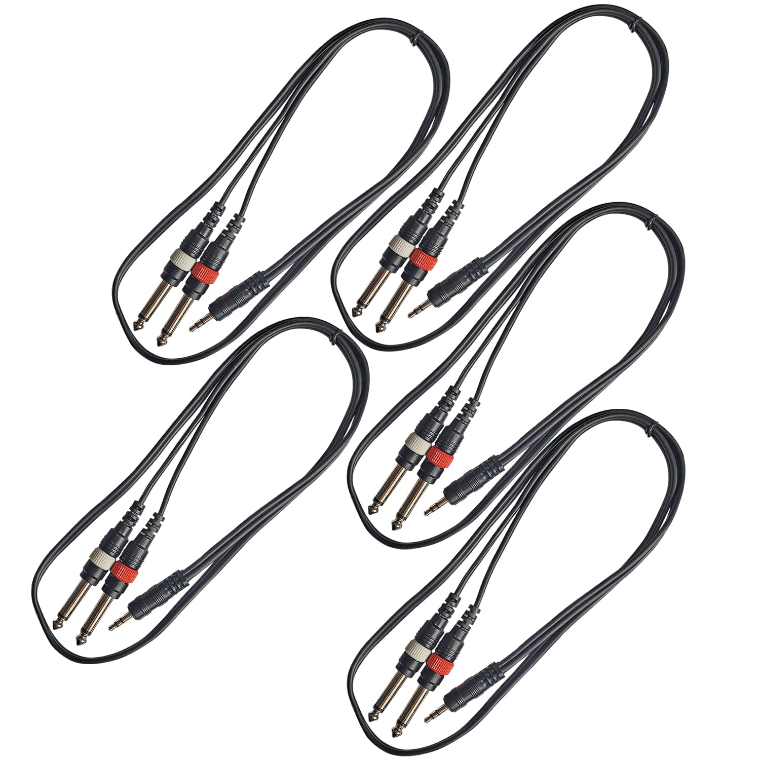 1/8-inch TRS (Stereo) to Dual 1/4-inch TS (Mono) Breakout Cable (3ft)