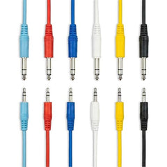 AxcessAbles 1/8 inch (3.5mm) TS to 1/8 inch (3.5mm) TS Unbalanced Mono Patch Cables |3.5mm TS Aux Cords 6 Pack (3ft)