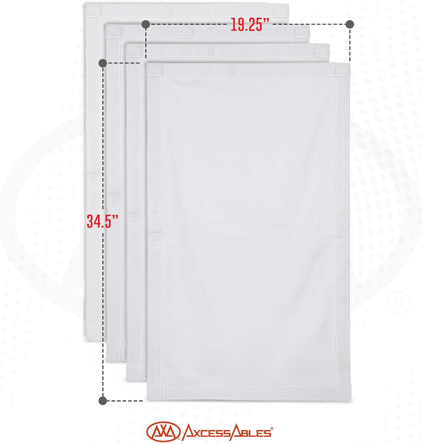 AxcessAbles ES-01 Replacement Scrim Set of 4 for DJ Facade Booth,Stretch Fabric Covers, Velcro-Attached Washable Scrims for Professional DJ Booth Setup (white)