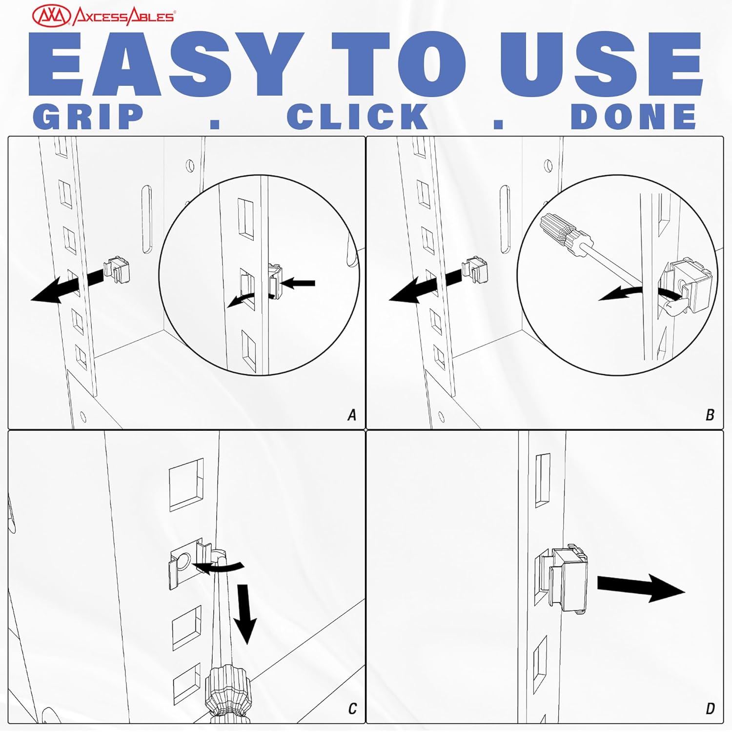 Cage Insertion Tool Compatible w/ 3/8" Square Hole Rack Rails