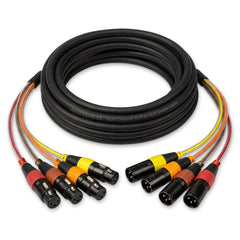 XLR 4-Channel Male to Female Multi-Color Snake Cable