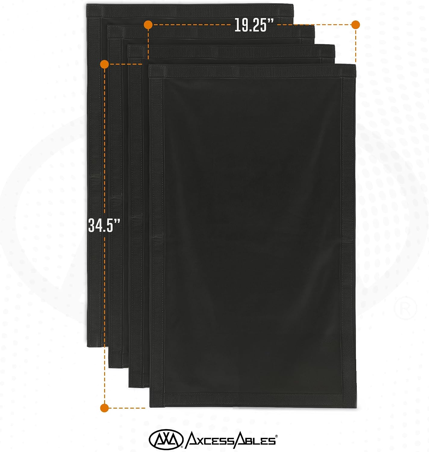 AxcessAbles ES-01 Replacement Scrim Set of 4 for DJ Facade Booth,Stretch Fabric Covers, Velcro-Attached Washable Scrims for Professional DJ Booth Setup (Black)