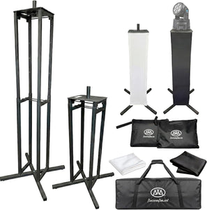 AxcessAbles Portable Moving Head Light Totem Stand in Black with Scrims