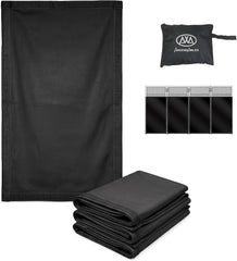AxcessAbles ES-01 Replacement Scrim Set of 4 for DJ Facade Booth,Stretch Fabric Covers, Velcro-Attached Washable Scrims for Professional DJ Booth Setup (Black)