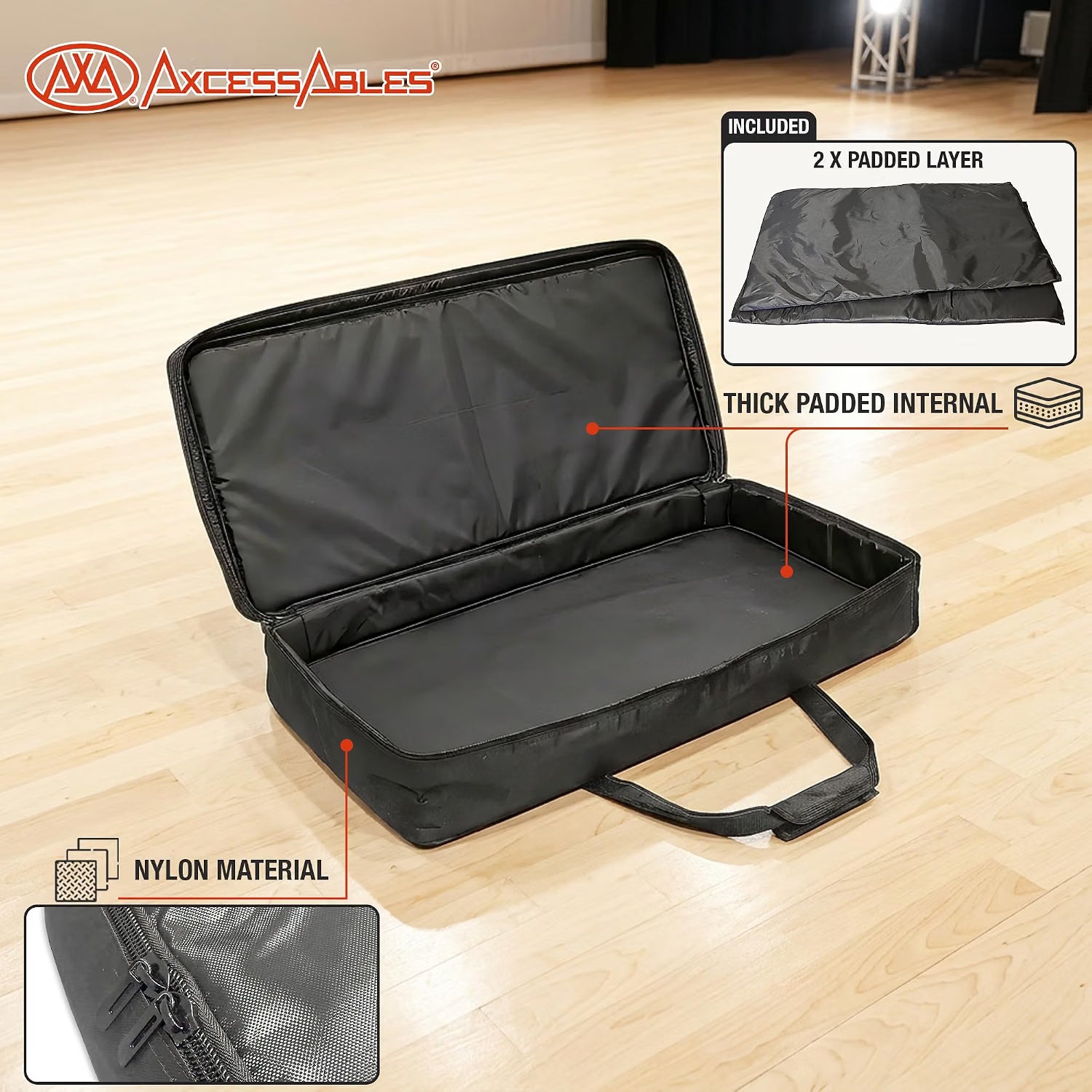 AxcessAbles Padded Gig Bag for AXCDJTT-TBL Two-Tier DJ Table and AXCKBTT-TBL Keyboard Stand