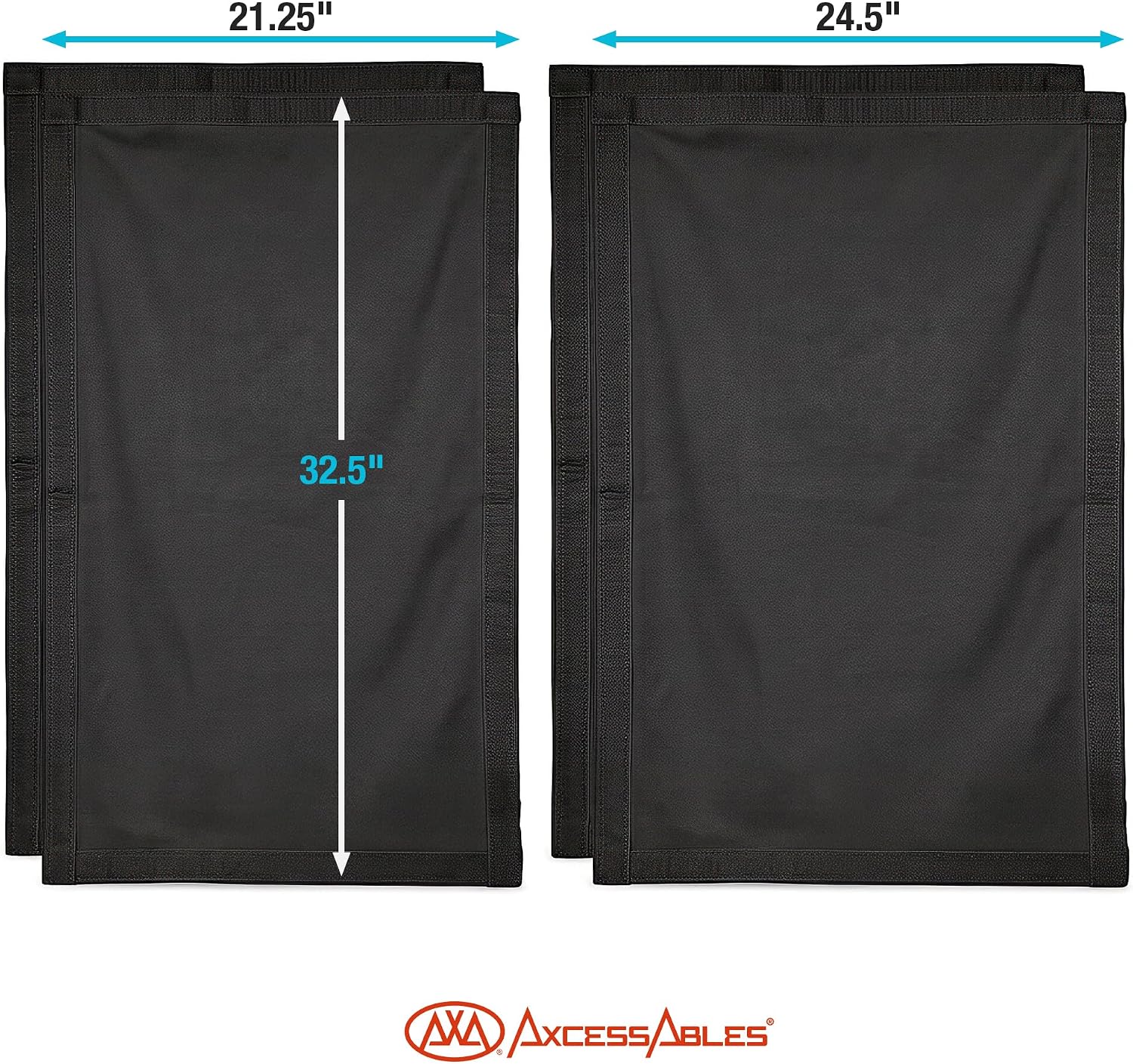 AxcessAbles ES-02XT Replacement Black Scrim Set of 4 for ES-02XT Two Tier DJ Facade Booth, Black Stretch Fabric Covers, Velcro-Attached Washable DJ Table Scrims for Professional DJ Booth Setup