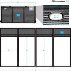 AxcessAbles Portable DJ Facade Booth with Black and White Lighting Scrims, Carry Cases | Standing DJ Table - 40" x 20" | DJ Controller Stand | Recording Mixer Stand | DJ Booth (ES-01)