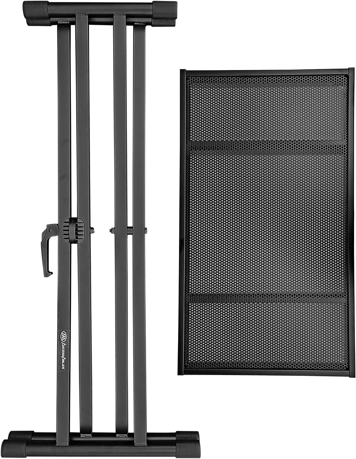 AxcessAbles Lightweight 28" x 16" Portable DJ Table Stand with Double-X Keyboard Stand | DJ Laptop, Controller & Audio Mixer Stand