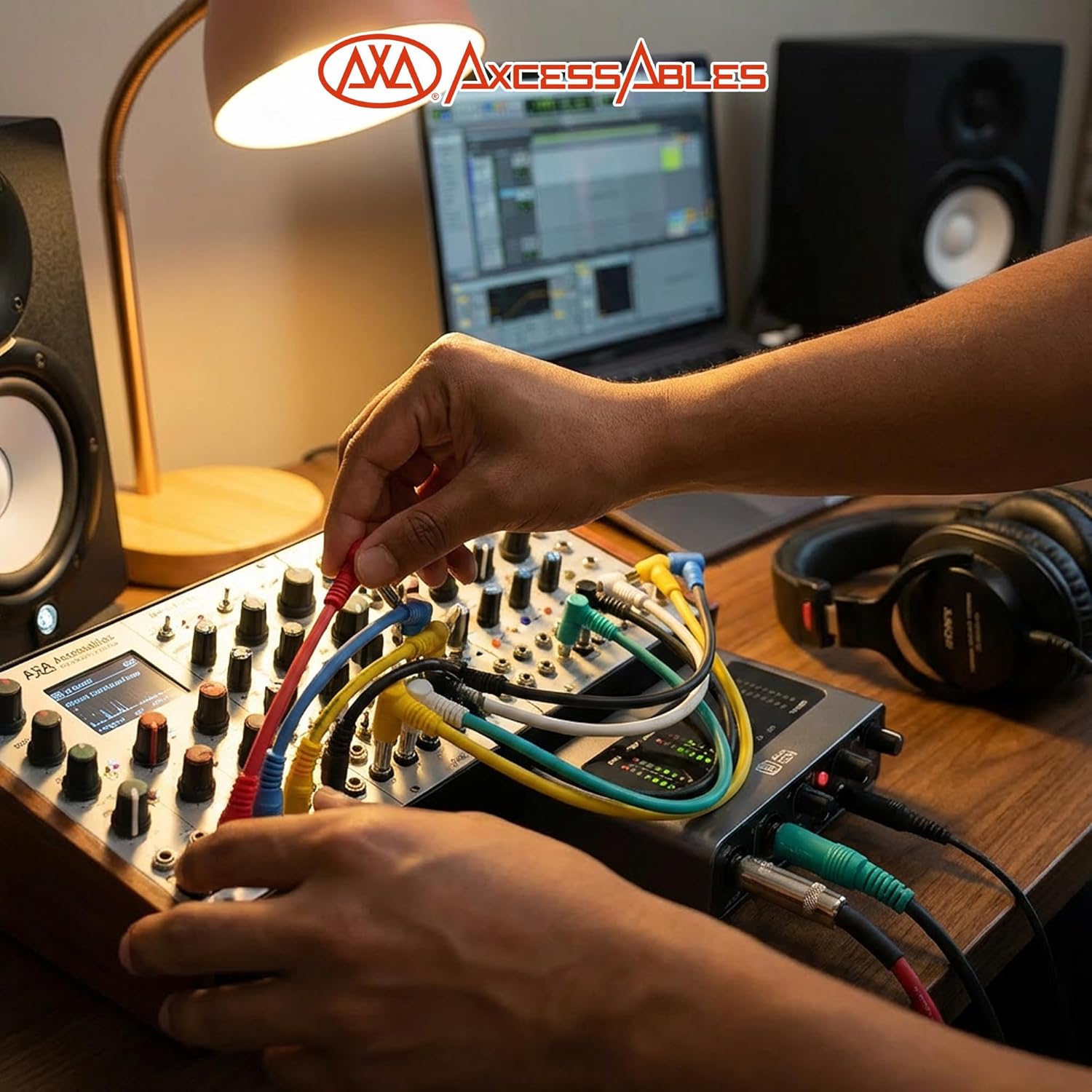 1/4-inch TS (Mono) Right Angle Guitar Audio Multi-Color Patch Cable 6-Pack