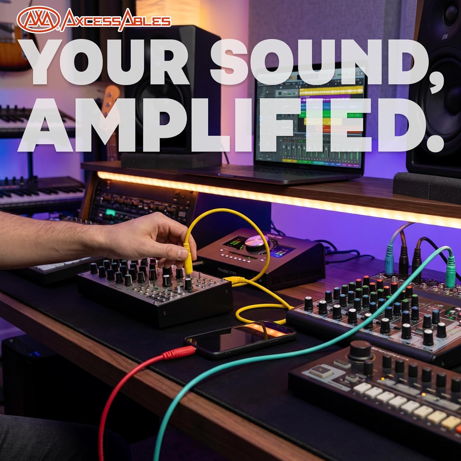 1/8-inch to 1/4-inch TRS Stereo Audio Cable 6-Pack – Multi-Color