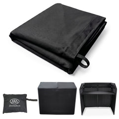 AxcessAbles DJ BOOTH XL Replacement Black Scrim, Black Stretch Fabric Facade Cover, Tie-On Scrim for DJ Booth XL Table, Washable Professional DJ Table Booth Cover
