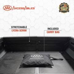 AxcessAbles DJ BOOTH XL Replacement Black Scrim, Black Stretch Fabric Facade Cover, Tie-On Scrim for DJ Booth XL Table, Washable Professional DJ Table Booth Cover