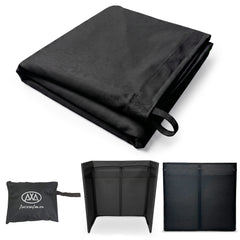 AxcessAbles Replacement Black Scrim for ES-01X and ES-01XBW DJ Facade Booth, Black Stretch Fabric Cover, Tie-On Scrim for DJ Booth Table, Washable Professional DJ Facade Scrim