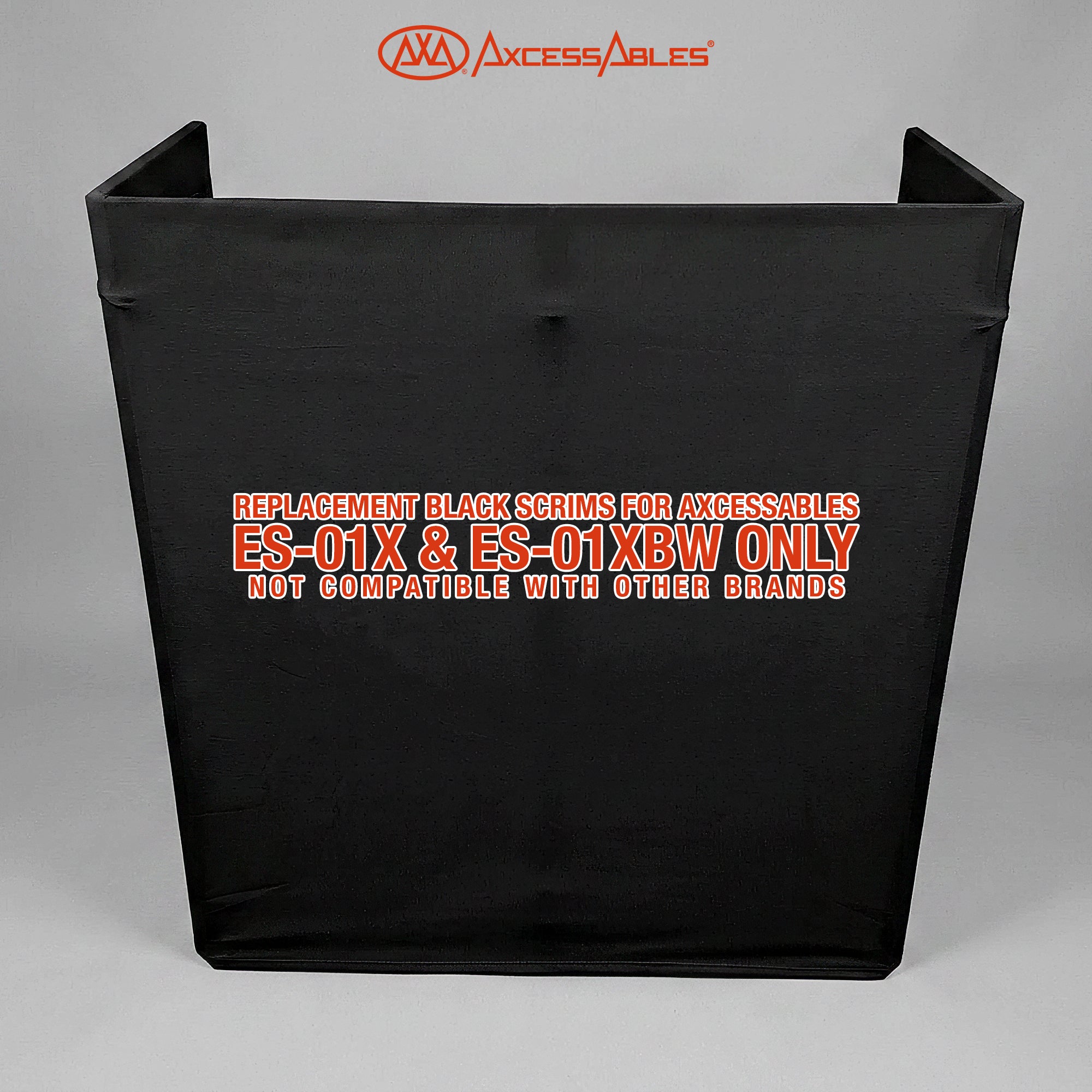AxcessAbles Replacement Black Scrim for ES-01X and ES-01XBW DJ Facade Booth, Black Stretch Fabric Cover, Tie-On Scrim for DJ Booth Table, Washable Professional DJ Facade Scrim