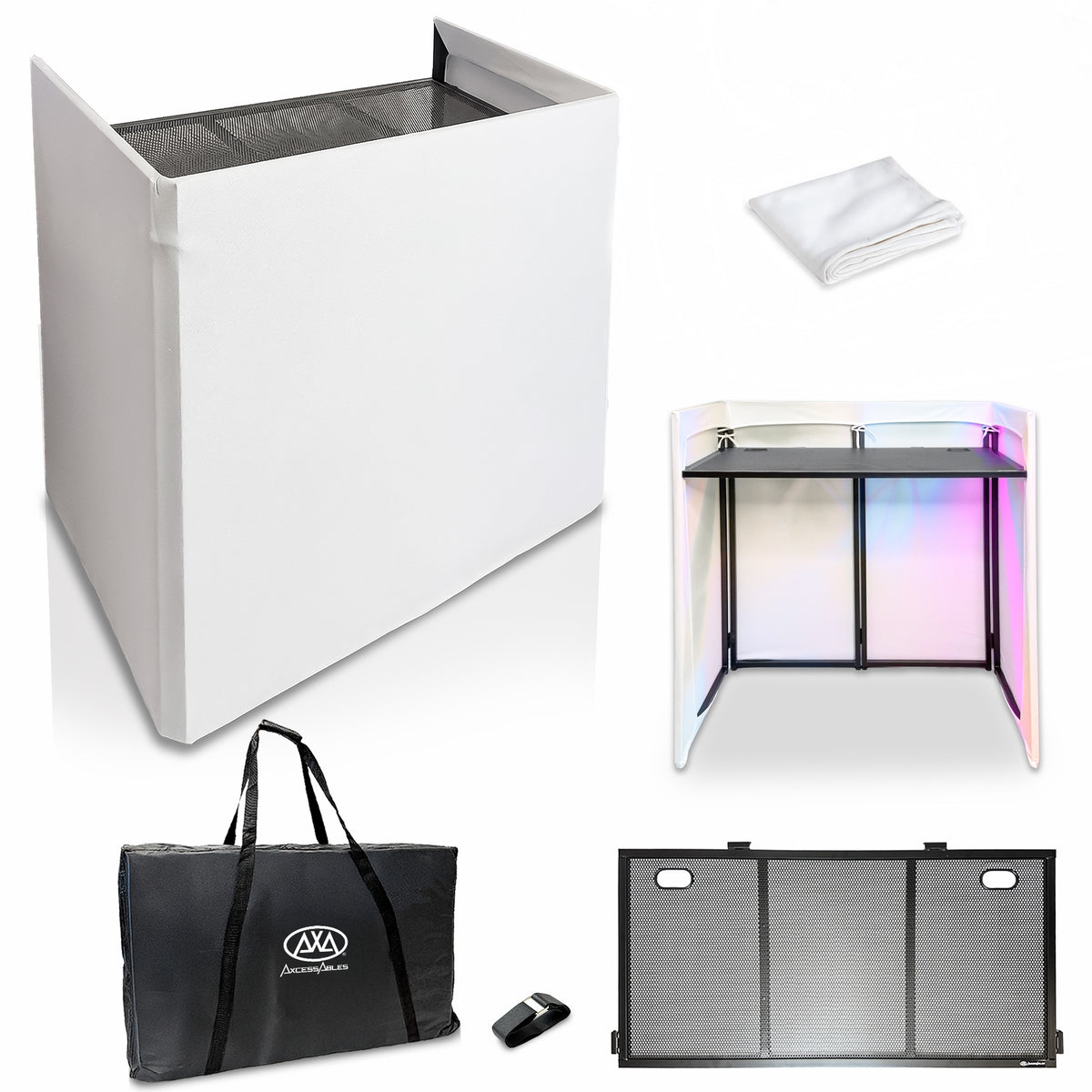Portable ES-01X Lightweight DJ Facade Booth 40" x 20" with Case and Scrims