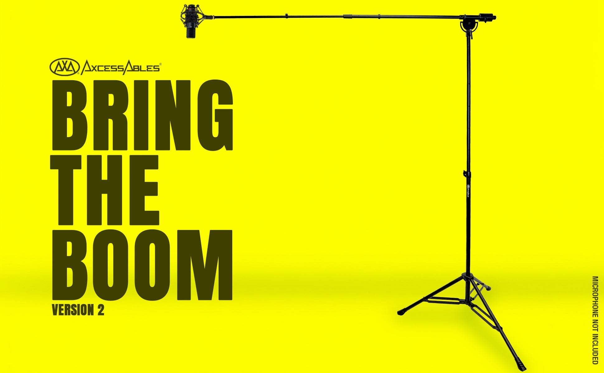 AxcessAbles AXCMB-T Heavy Duty Microphone Boom Stand with Weighted Tripod Base | 80.5-inch Height Overhead Mic Stand | 65.5-Inch Boom Arm Stand | Shotgun Video Mic Stand | All Metal Construction - Open Box