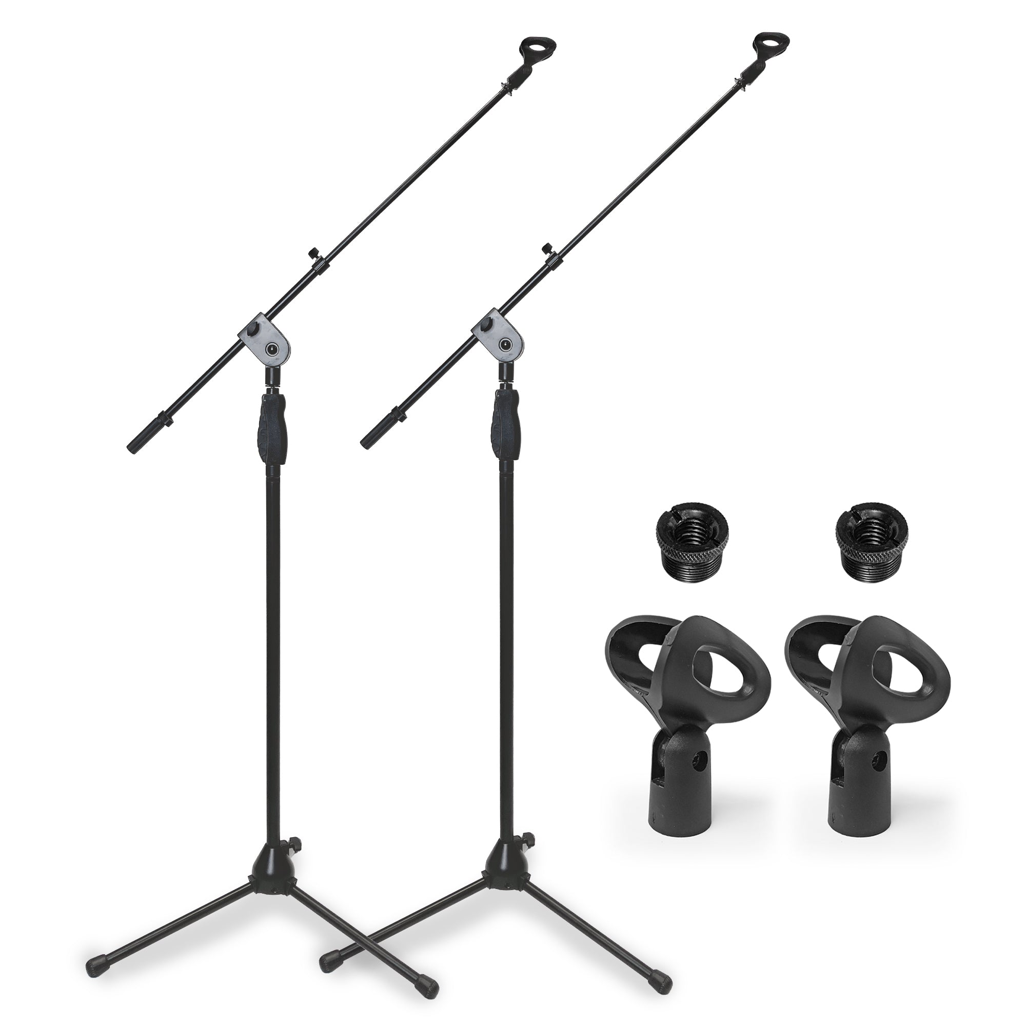 Quick Grip Height Adjustment Microphone Stand with Tripod Base and Boom Extension