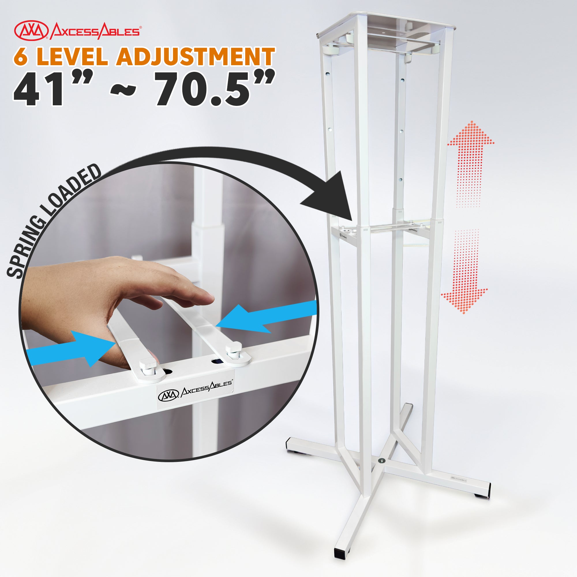 Portable Moving Head Light Totem Stand in White with Scrims - OB