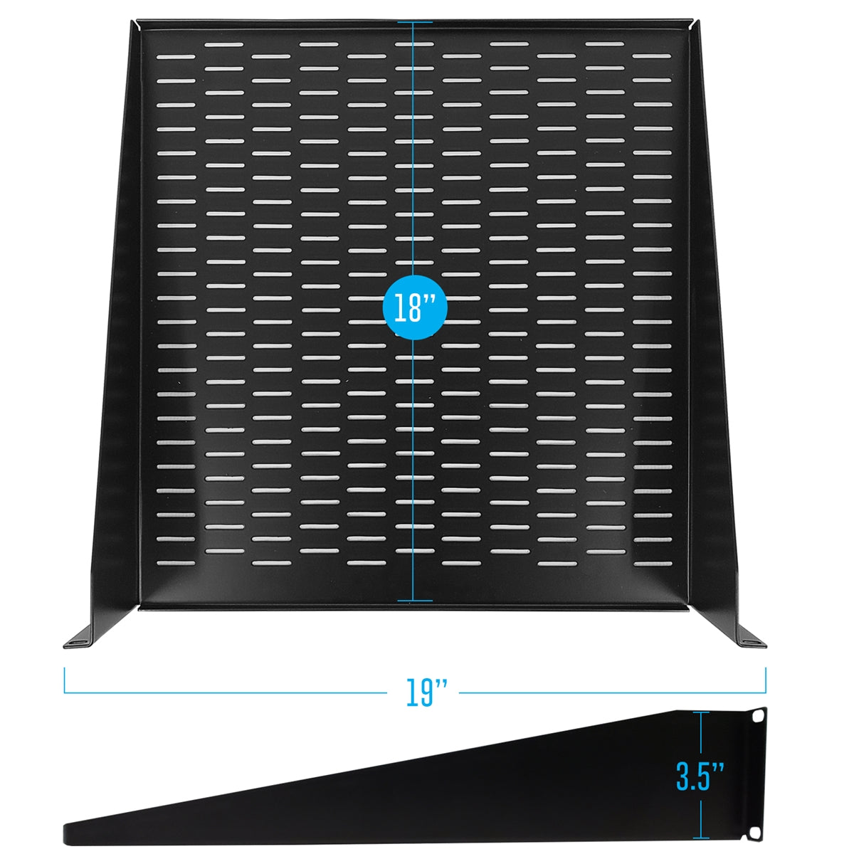 2U Vented Rack Shelf with Protective Edges 18-Inch Deep (Single) - OB