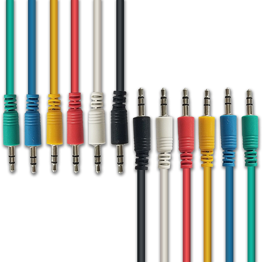 1/8-inch TRS (Stereo) Multi-Color Balanced Patch Cables (6 Pack)
