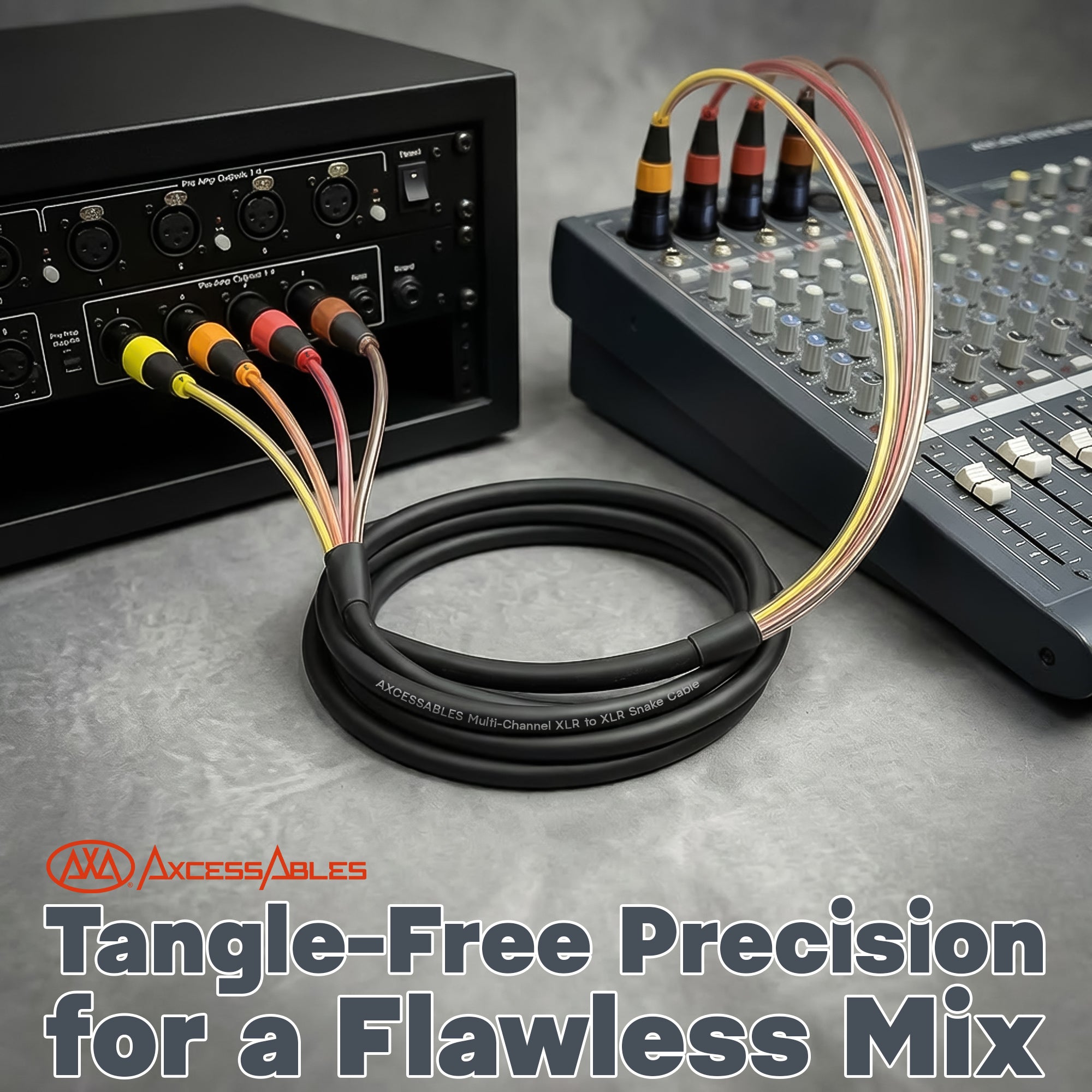 XLR 4-Channel Male to Female Multi-Color Snake Cable