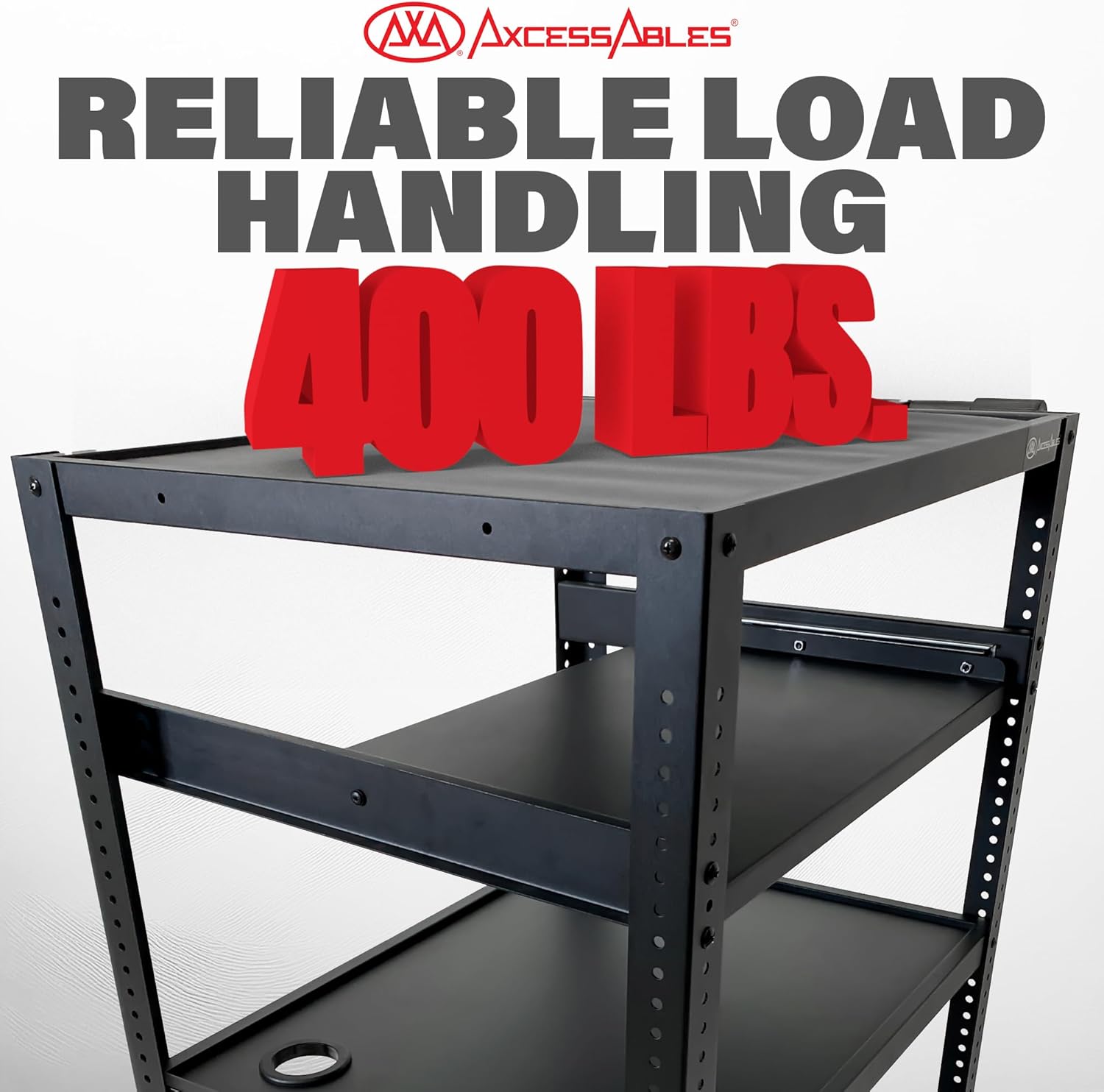 Mobile AV Utility Cart with Locking Casters and Pullout Keyboard Tray