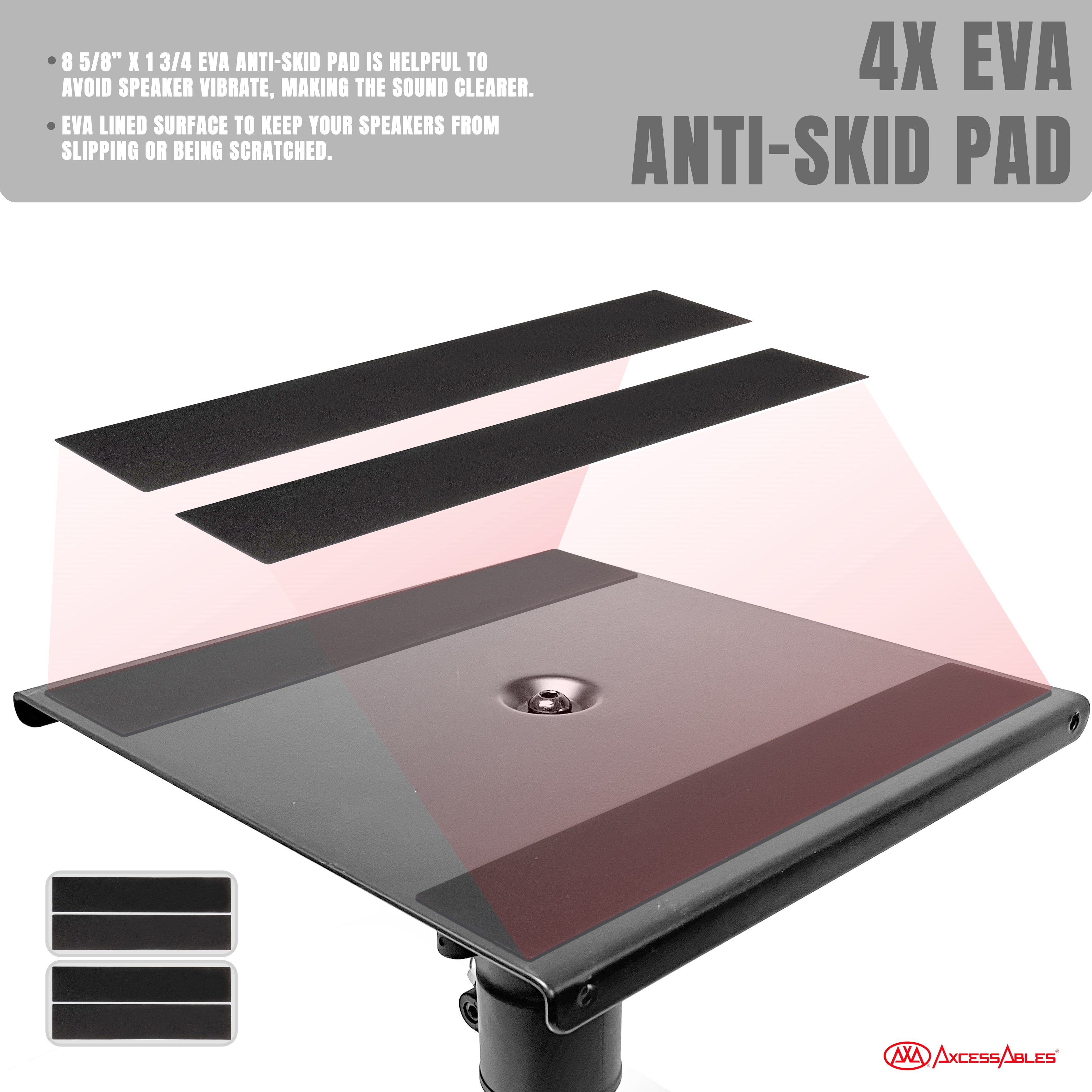 AxcessAbles Desktop Clamp-On Studio Monitor and Speaker Stands | Set of 2 Desktop Clamp Speaker Stands Short Studio Monitor Stands Height Adjustable