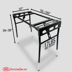 AxcessAbles KBS-BG Portable Folding Keyboard Stand Expandable 32" to 50"W 15"D Adjustable Height from 29" to 39" w/ Carrying Case for Transport and Storage