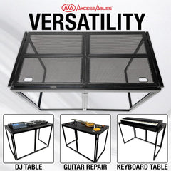 AxcessAbles Portable DJ Table XL, 54" x 27" Music Workstation with 35" Standing Height, 400lb Capacity | Collapsible DJ Booth for DJs, Guitar Techs & Recording