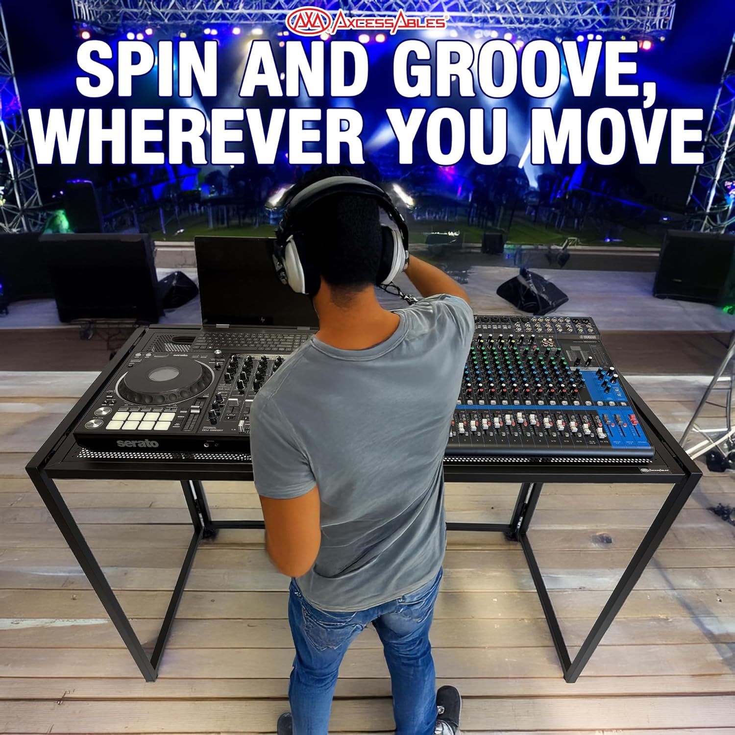 Portable DJ Table Mobile Mixing Console Workstation  Event Desk