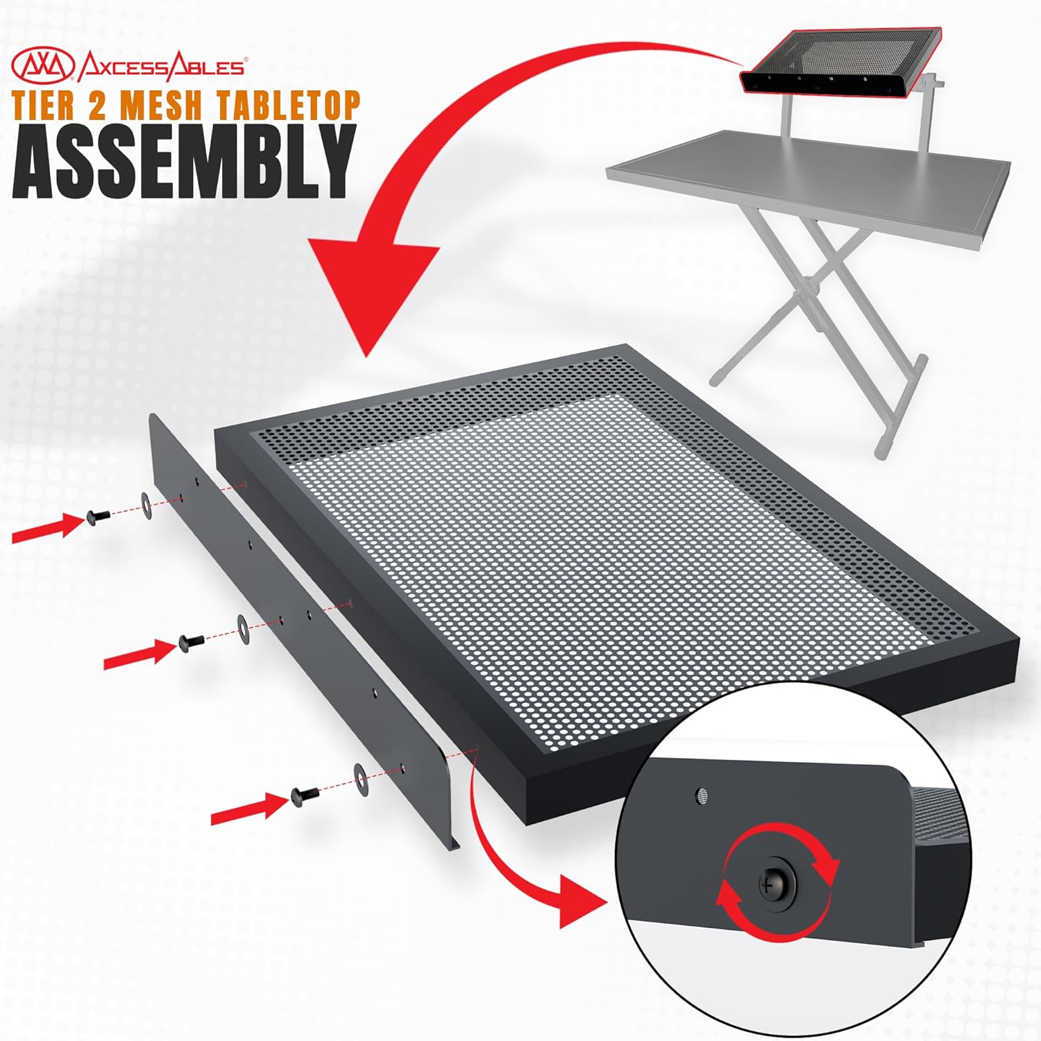 Portable Two-Tier DJ Table Workstation X Stand with Tabletops
