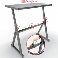 AxcessAbles KBS-FTT Adjustable Portable Keyboard Stand with Flat Tabletop – Heavy-Duty, 200lb Capacity, Steel Frame, Adjustable Height & Width – Perfect for Keyboards, DJ Controllers, Studios & More