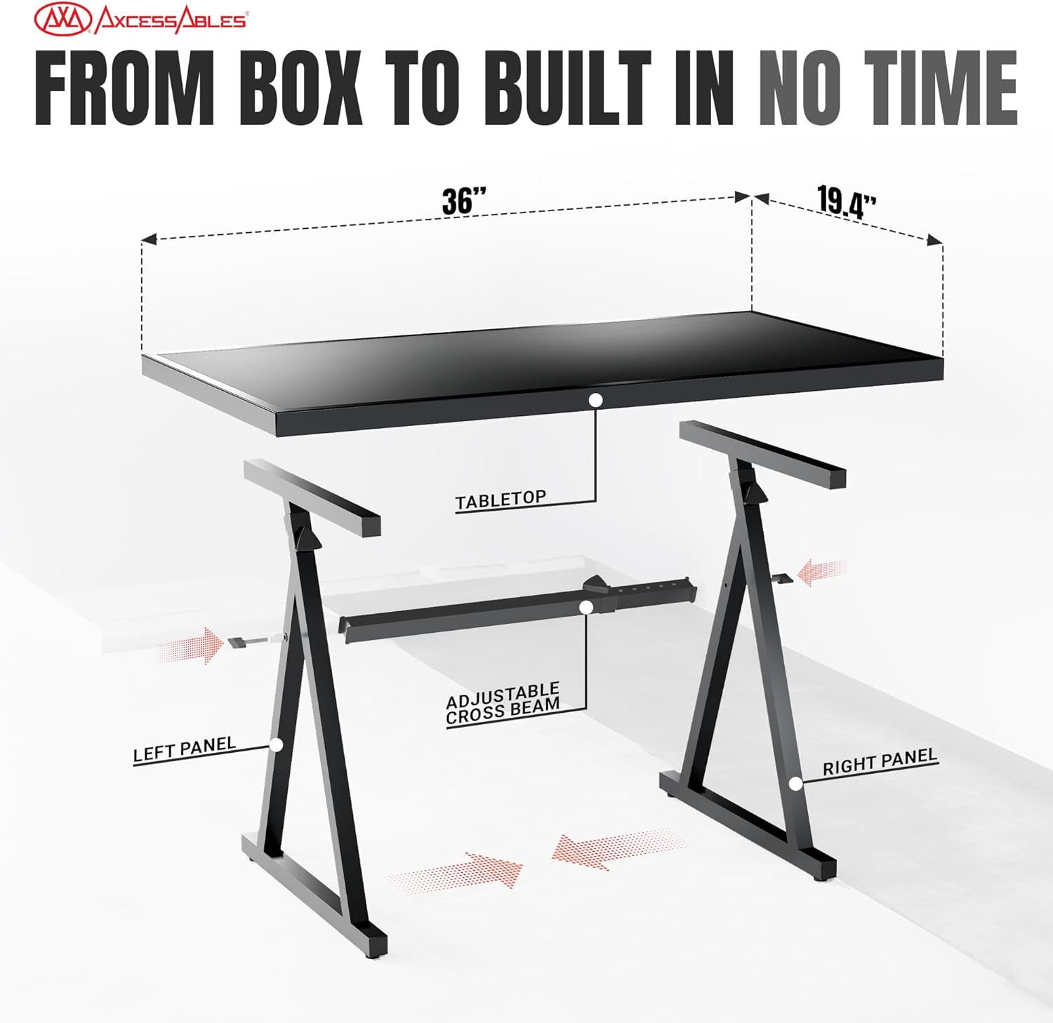 AxcessAbles KBS-FTT Adjustable Portable Keyboard Stand with Flat Tabletop – Heavy-Duty, 200lb Capacity, Steel Frame, Adjustable Height & Width – Perfect for Keyboards, DJ Controllers, Studios & More