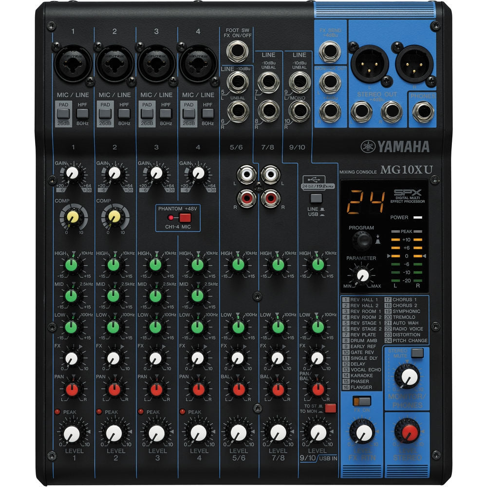 Yamaha MG10XU 10-Input Mixer with Built-In FX and 2-In/2-Out USB Interface - Open Box