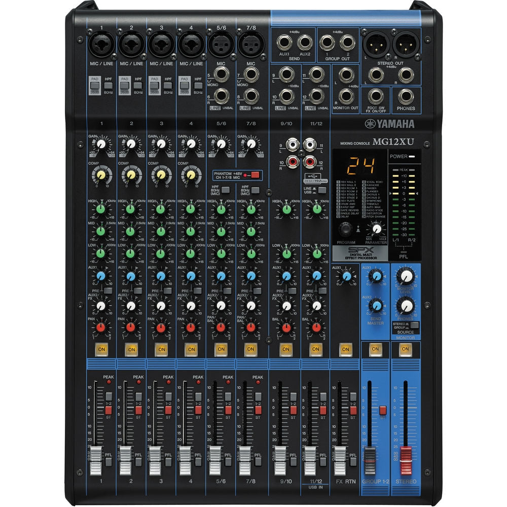 Yamaha MG12XU  12-Input Mixer with Built-In FX and 2-In/2-Out USB Interface - Mint Open Box