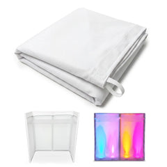 AxcessAbles Replacement White & Black Scrim Set for ES-01X and ES-01XBW DJ Facade Booth, Stretch Fabric Cover, Tie-On Scrim for DJ Booth Table, Washable Professional DJ Facade Scrim