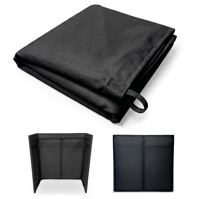 AxcessAbles Replacement White & Black Scrim Set for ES-01X and ES-01XBW DJ Facade Booth, Stretch Fabric Cover, Tie-On Scrim for DJ Booth Table, Washable Professional DJ Facade Scrim