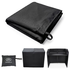 AxcessAbles DJ BOOTH XL Replacement Black Scrim, Black Stretch Fabric Facade Cover, Tie-On Scrim for DJ Booth XL Table, Washable Professional DJ Table Booth Cover